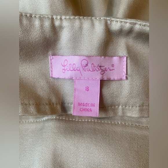 Lilly Pulitzer Woman’s Cotton Blend Wide Leg Pants With Side Zipper, Size 8 - Picture 3 of 9